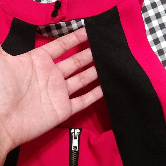 Hot PinkDress With Black Line Design XOXO Dress Size 7/8 - Picture 10 of 14